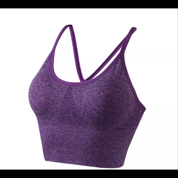 Pink Seamless Sports Bra Crop Top Yoga - Picture 6 of 7